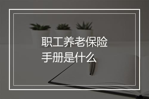 职工养老保险手册是什么