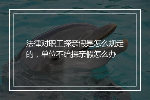 法律对职工探亲假是怎么规定的，单位不给探亲假怎么办