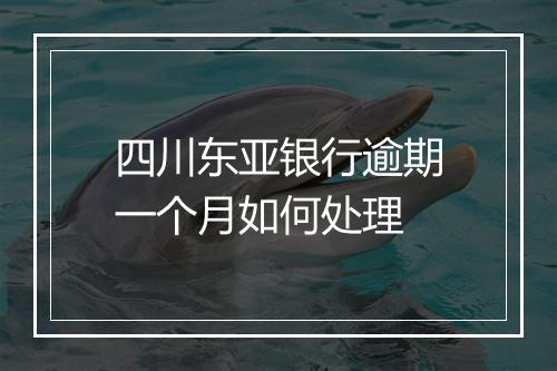 四川东亚银行逾期一个月如何处理