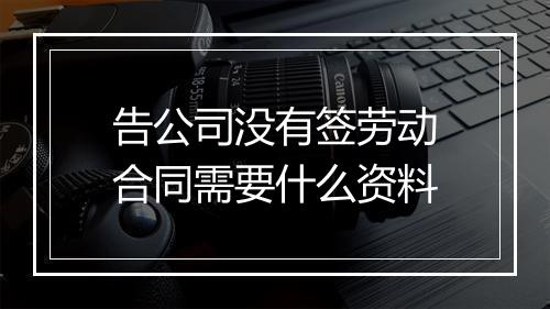 告公司没有签劳动合同需要什么资料