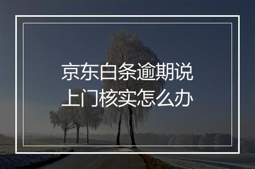 京东白条逾期说上门核实怎么办