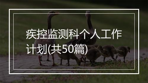 疾控监测科个人工作计划(共50篇)