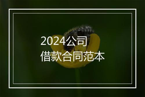 2024公司借款合同范本