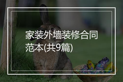 家装外墙装修合同范本(共9篇)