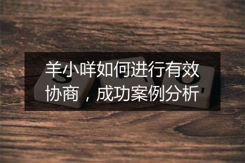 羊小咩如何进行有效协商，成功案例分析