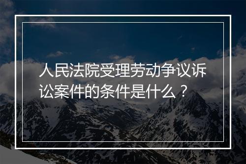 人民法院受理劳动争议诉讼案件的条件是什么？
