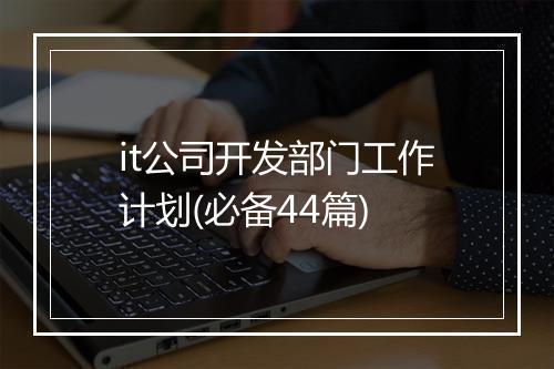 it公司开发部门工作计划(必备44篇)