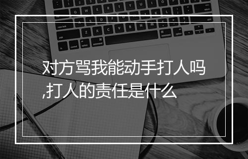 对方骂我能动手打人吗,打人的责任是什么