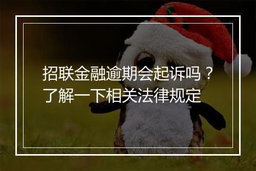 招联金融逾期会起诉吗？了解一下相关法律规定