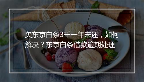 欠东京白条3千一年未还，如何解决？东京白条借款逾期处理