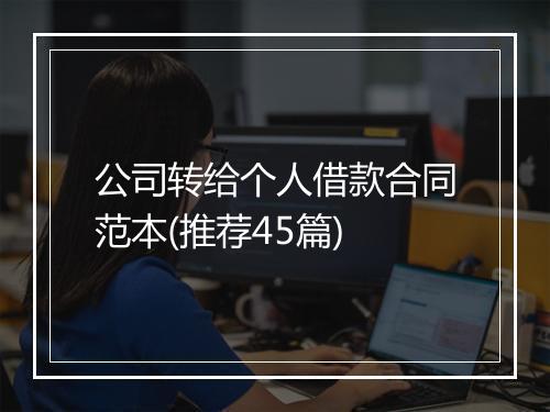 公司转给个人借款合同范本(推荐45篇)