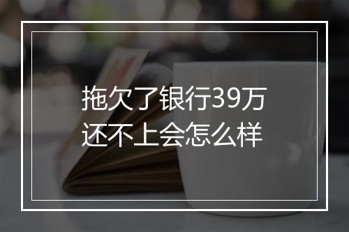 拖欠了银行39万还不上会怎么样