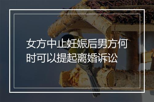 女方中止妊娠后男方何时可以提起离婚诉讼
