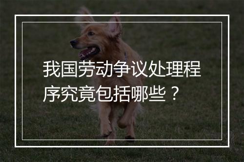 我国劳动争议处理程序究竟包括哪些？