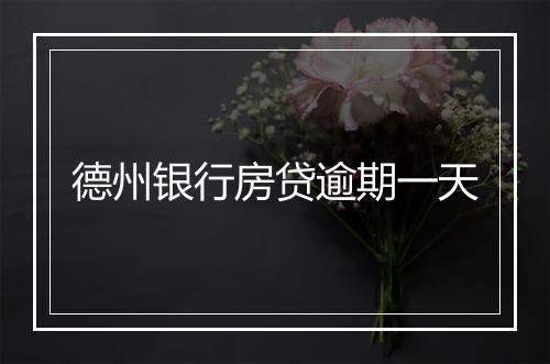 德州银行房贷逾期一天