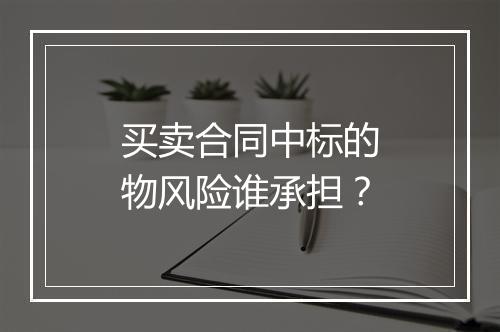 买卖合同中标的物风险谁承担？
