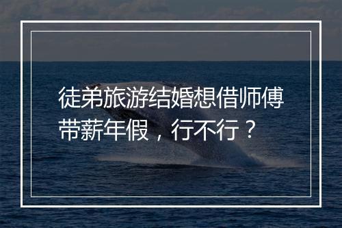 徒弟旅游结婚想借师傅带薪年假，行不行？