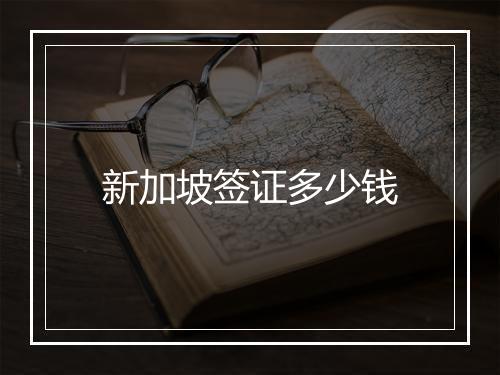新加坡签证多少钱