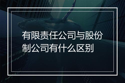 有限责任公司与股份制公司有什么区别