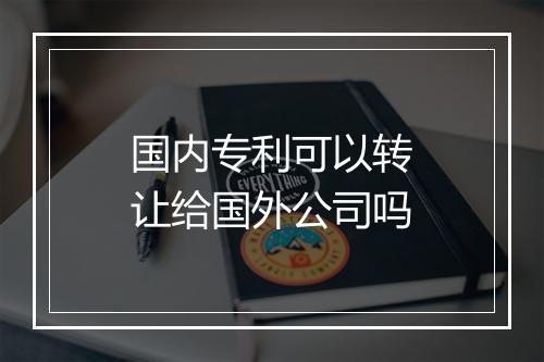 国内专利可以转让给国外公司吗