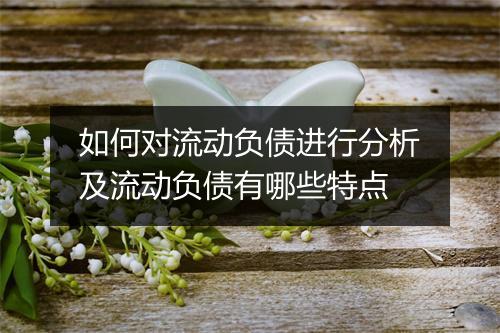 如何对流动负债进行分析及流动负债有哪些特点
