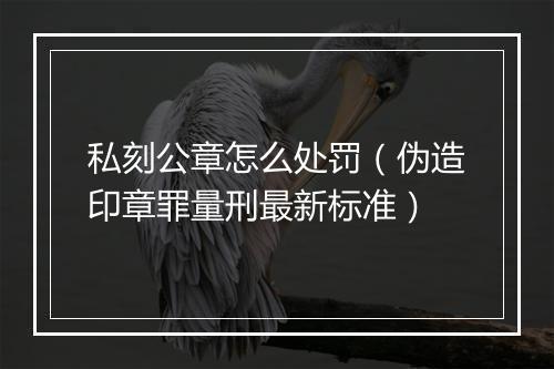 私刻公章怎么处罚（伪造印章罪量刑最新标准）