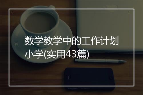 数学教学中的工作计划小学(实用43篇)