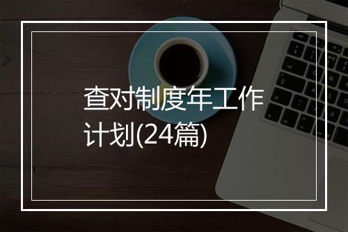 查对制度年工作计划(24篇)
