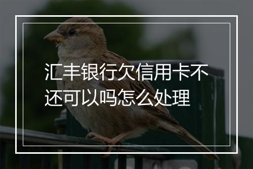 汇丰银行欠信用卡不还可以吗怎么处理