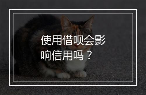使用借呗会影响信用吗？