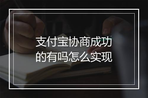 支付宝协商成功的有吗怎么实现