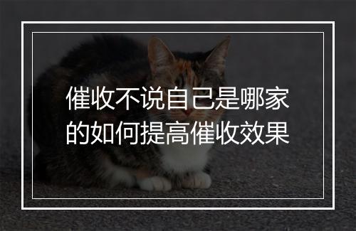 催收不说自己是哪家的如何提高催收效果