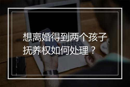 想离婚得到两个孩子抚养权如何处理？