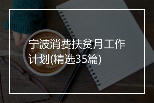 宁波消费扶贫月工作计划(精选35篇)