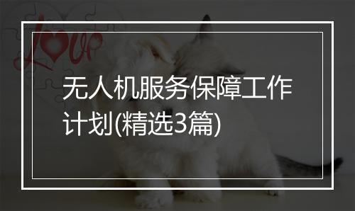 无人机服务保障工作计划(精选3篇)