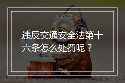 违反交通安全法第十六条怎么处罚呢？