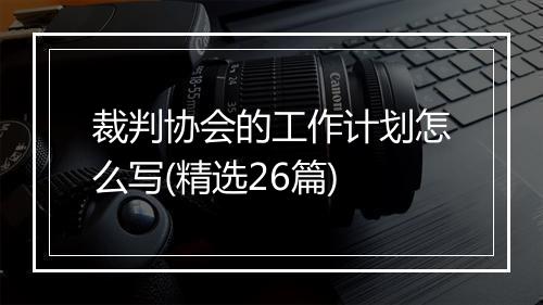 裁判协会的工作计划怎么写(精选26篇)