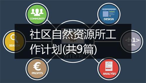 社区自然资源所工作计划(共9篇)