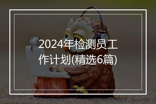 2024年检测员工作计划(精选6篇)