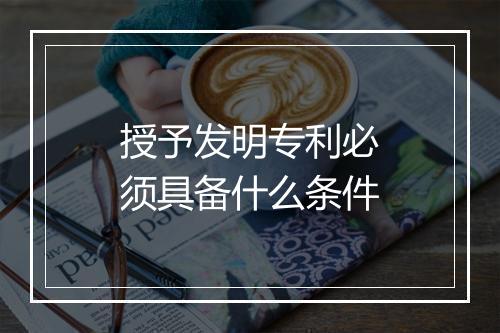 授予发明专利必须具备什么条件