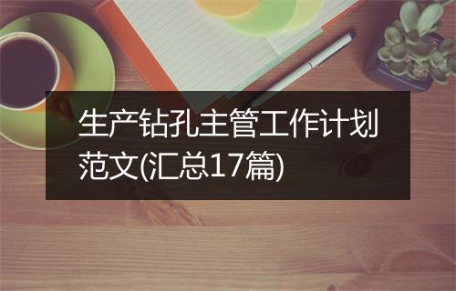 生产钻孔主管工作计划范文(汇总17篇)