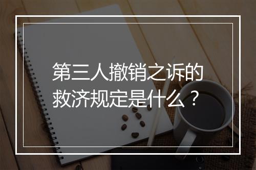 第三人撤销之诉的救济规定是什么？