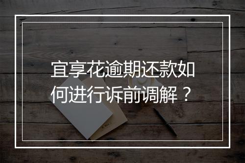 宜享花逾期还款如何进行诉前调解？