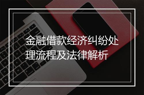 金融借款经济纠纷处理流程及法律解析