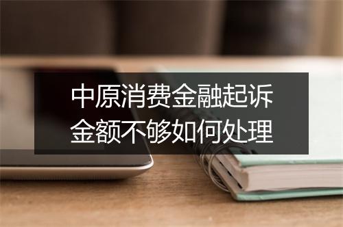 中原消费金融起诉金额不够如何处理