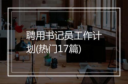 聘用书记员工作计划(热门17篇)