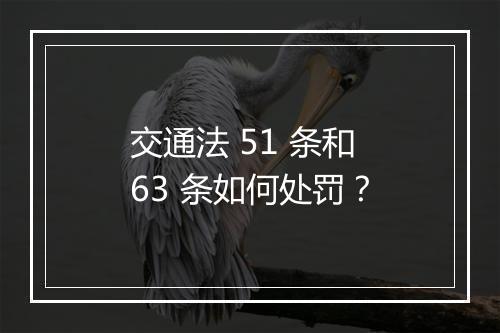 交通法 51 条和 63 条如何处罚？