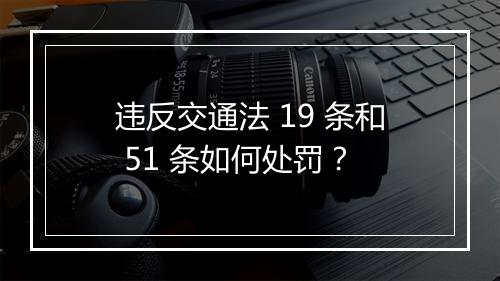 违反交通法 19 条和 51 条如何处罚？