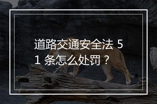 道路交通安全法 51 条怎么处罚？