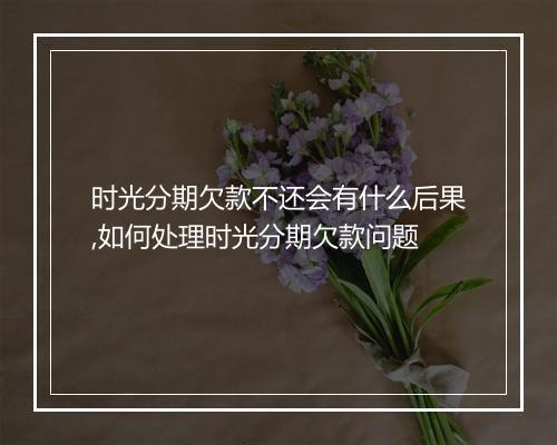 时光分期欠款不还会有什么后果,如何处理时光分期欠款问题